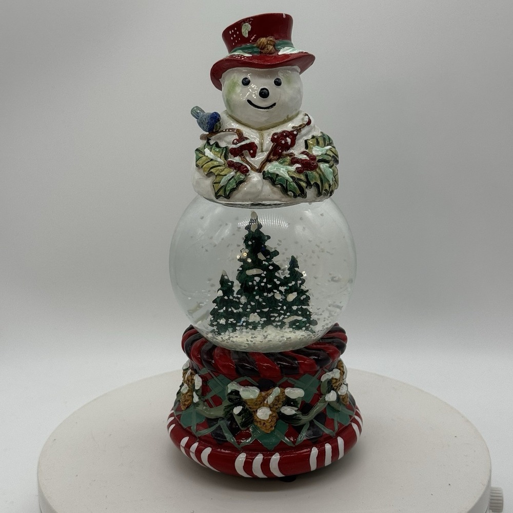 Vtg Tracy Porter Musical Snow Globe Jolly Ol Snowy Snowman Christmas Decor Works